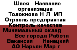 Швея › Название организации ­ Толокнова Н.Л, ИП › Отрасль предприятия ­ Контроль качества › Минимальный оклад ­ 28 000 - Все города Работа » Вакансии   . Ненецкий АО,Нарьян-Мар г.